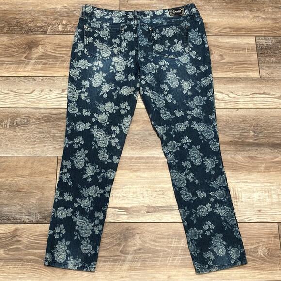 REWASH Junior Girls Floral Print Straight Leg Jeans Size 13 Inseam 29" - Picture 9 of 9